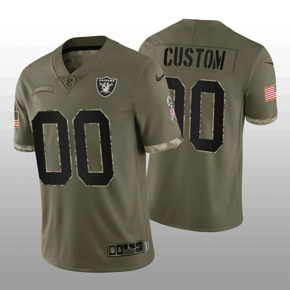 Las Vegas Raiders Customized 2022 Olive Salute To Service Limited Stitched Jersey
