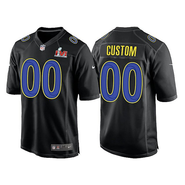Los Angeles Rams Customized Custom 2022 Black Super Bowl LVI Game Stitched Jersey