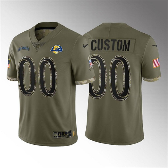 Los Angeles Rams Customized Custom 2022 Olive Salute To Service Limited Stitched Jersey