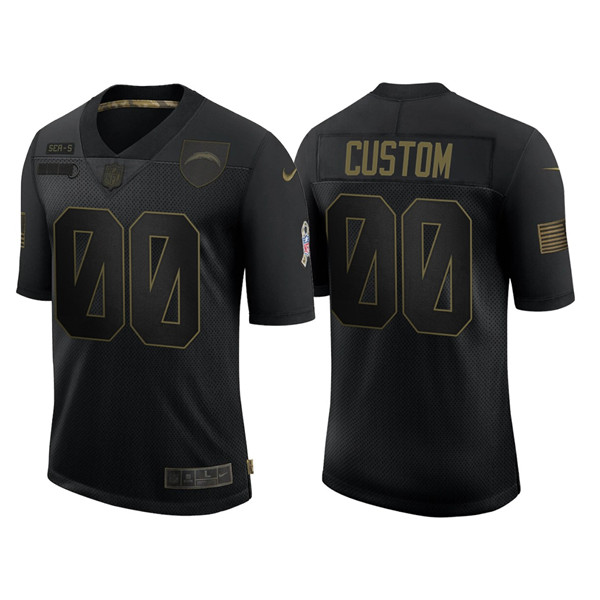 Los Angeles Chargers Customized 2020 Black Salute To Service Limited Stitched NFL Jersey