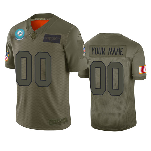 Miami Dolphins Customized 2019 Camo Salute To Service NFL Stitched Limited Jersey