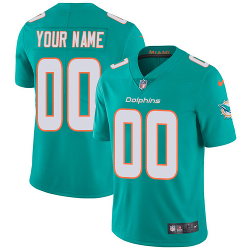 Miami Dolphins Customized Aqua Green Vapor Untouchable Limited Stitched NFL Jersey
