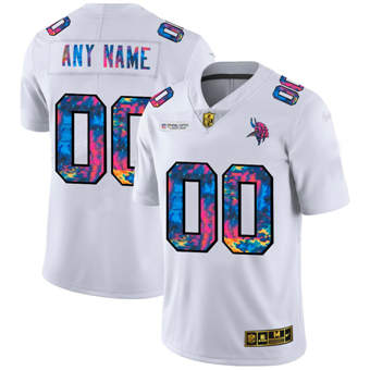 Minnesota Vikings Customized 2020 White Crucial Catch Limited Stitched NFL Jersey