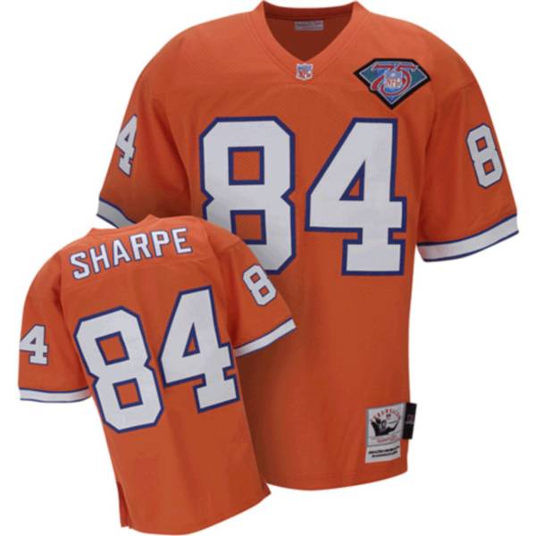 Mitchell Ness Broncos Personalized Custom Orange Stitched Throwback Jersey