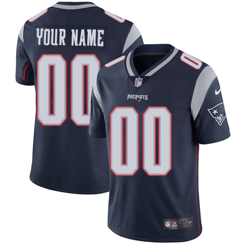 New England Patriots Customized Navy Blue Team Color Vapor Untouchable Limited Stitched NFL Jersey