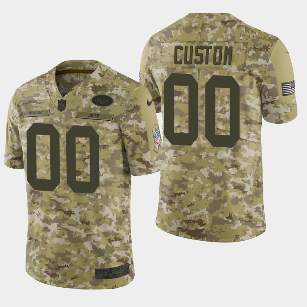 New York Jets Customized Camo Salute To Service NFL Stitched Limited Jersey
