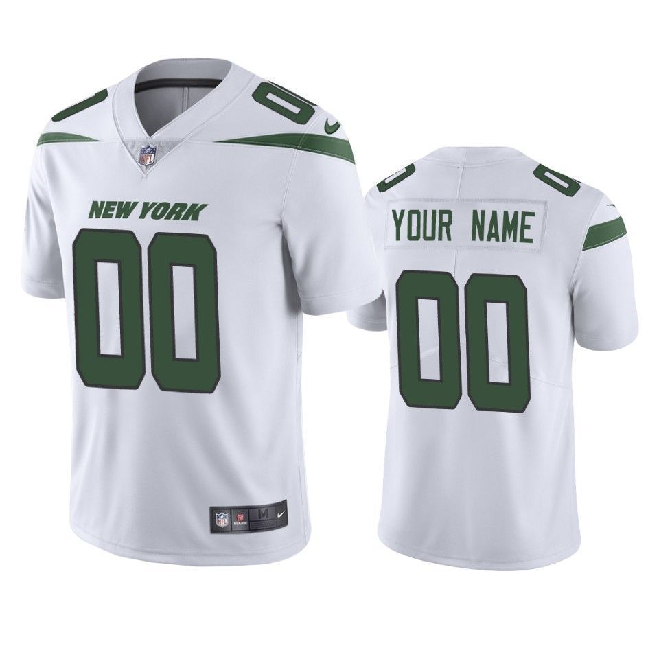 New York Jets Customized White Game NFL Stitched Limited Jersey