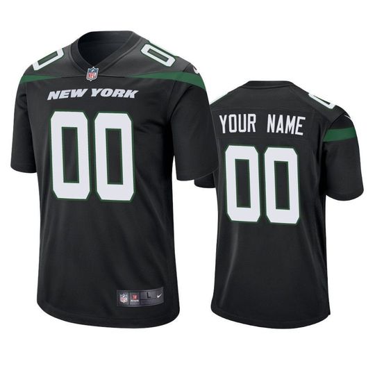 New York Jets Customized Black Game NFL Stitched Limited Jersey