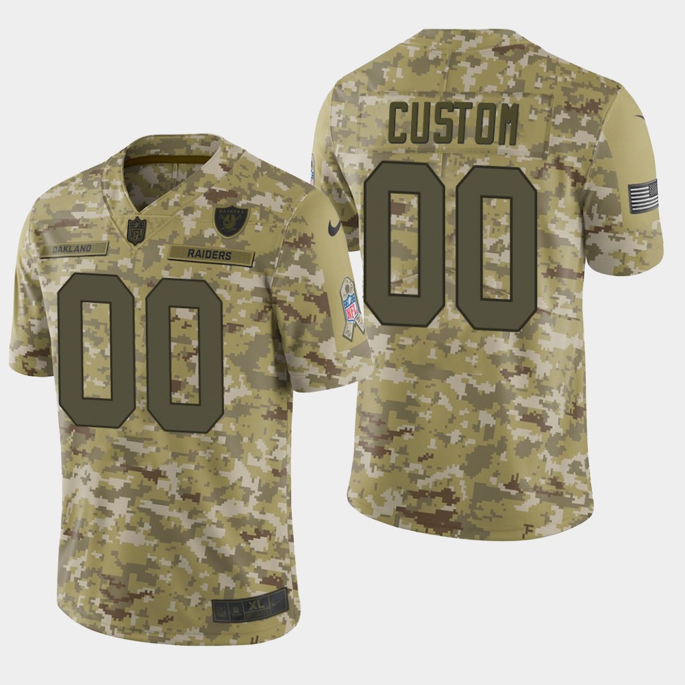 Oakland Raiders Customized Camo Salute To Service NFL Stitched Limited Jersey