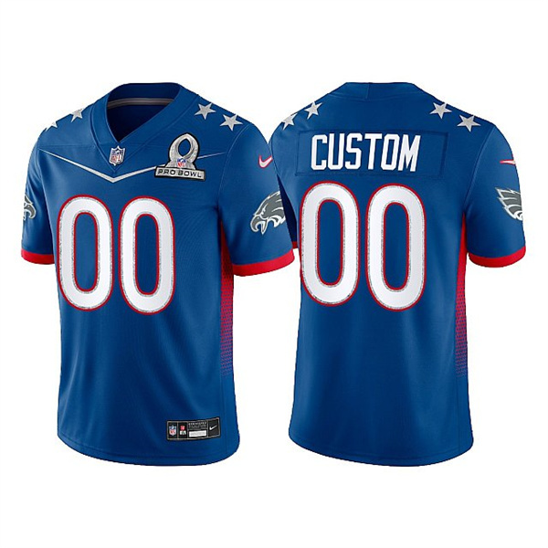 Philadelphia Eagles Customized Custom 2022 Royal Pro Bowl Stitched Jersey