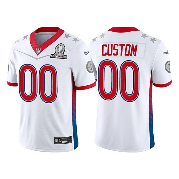 Pittsburgh Steelers Customized Custom 2022 White Pro Bowl Stitched Jersey