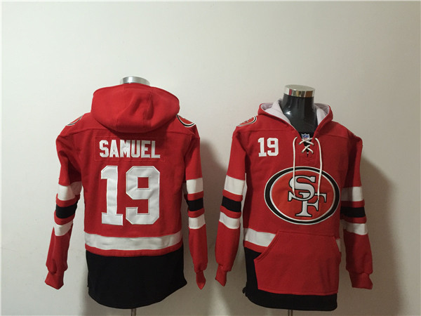 San Francisco 49ers Customized Red Black Ageless Must-Have Lace-Up Pullover Hoodie