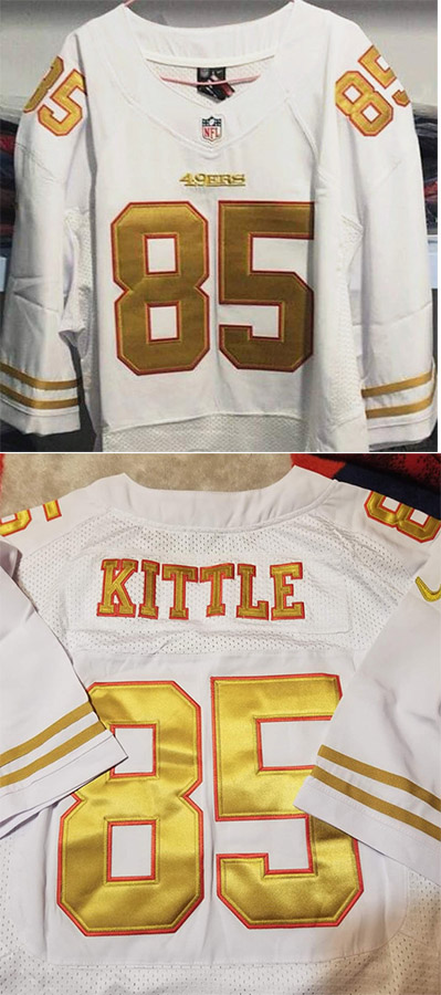 San Francisco 49ers Custom White Color With Gold Letters Limited Stitched NFL Jersey