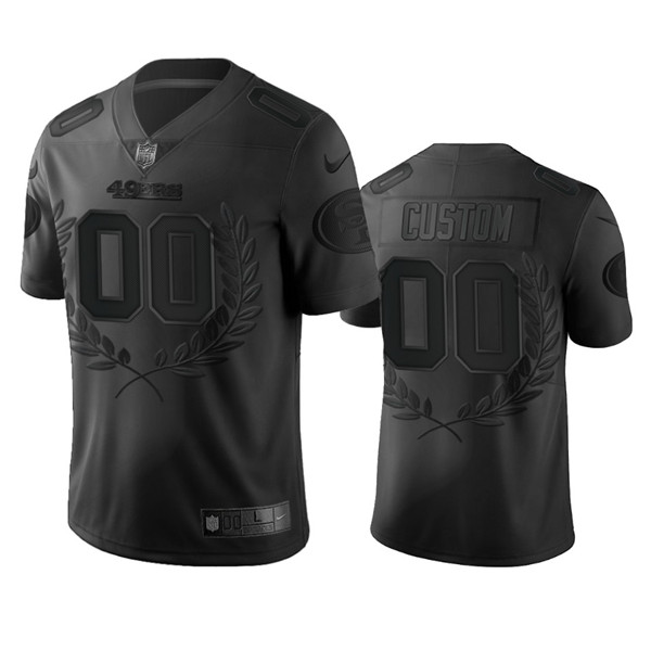 San Francisco 49ers Customized Black MVP Platinum Stitched Jersey