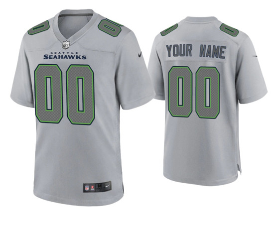 Seattle Seahawks Customized Custom Gray Atmosphere Fashion Stitched Game Jersey
