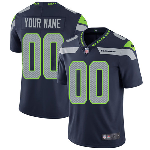 Seattle Seahawks Customized Steel Blue Team Color Vapor Untouchable Limited Stitched NFL Jersey