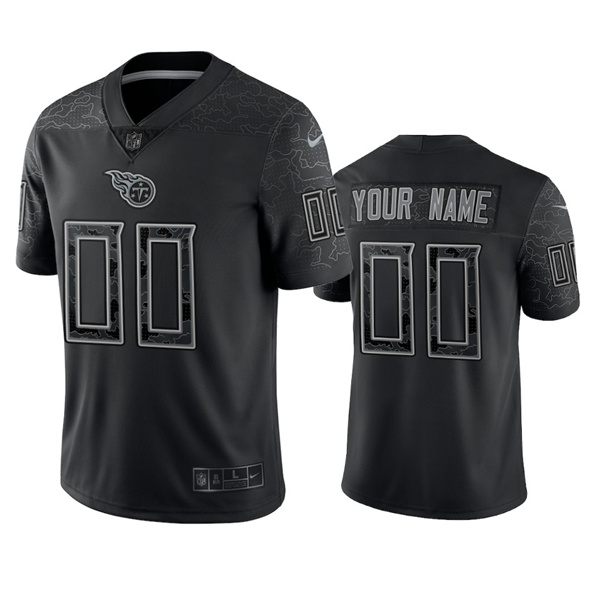Tennessee Titans Customized Custom Black Reflective Limited Stitched Football Jersey
