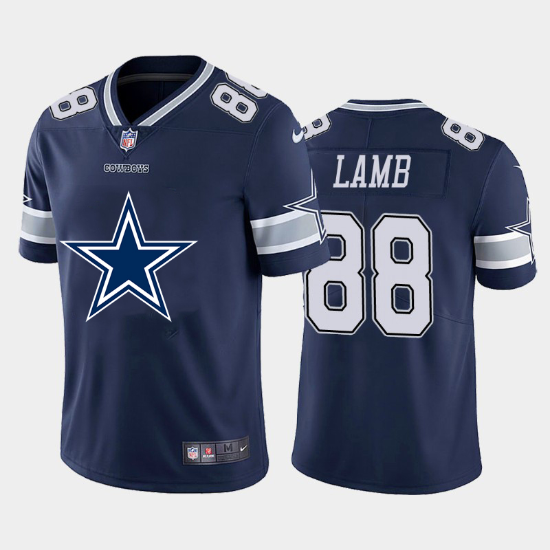 Dallas Cowboys #88 CeeDee Lamb Navy 2020 Team Big Logo Limited Stitched Jersey