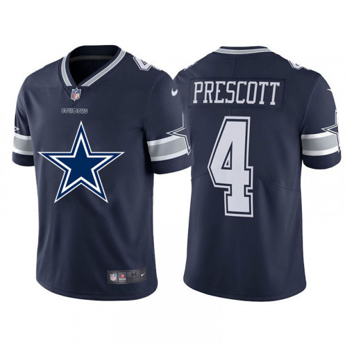 Dallas Cowboys #4 Dak Prescott Navy 2020 Team Big Logo Limited Stitched Jersey