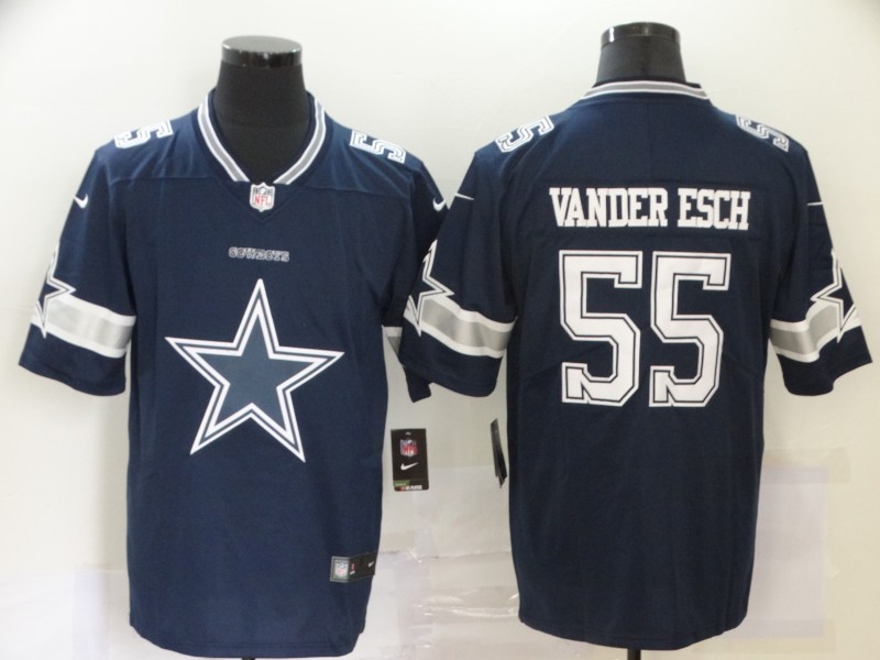 Dallas Cowboys Navy #55 Leighton Vander Esch 2020 Team Big Logo Limited Stitched Jersey