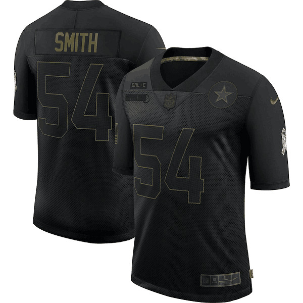Dallas Cowboys #54 Jaylon Smith 2020 Black Salute To Service Limited Stitched Jersey