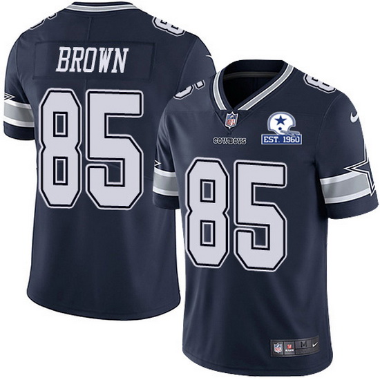 Dallas Cowboys #85 Noah Brown Navy With Est 1960 Patch Limited Stitched Jersey