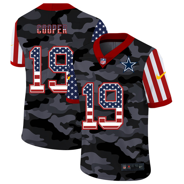 Dallas Cowboys #19 Amari Cooper 2020 Camo USA Flag Limited Stitched Jersey