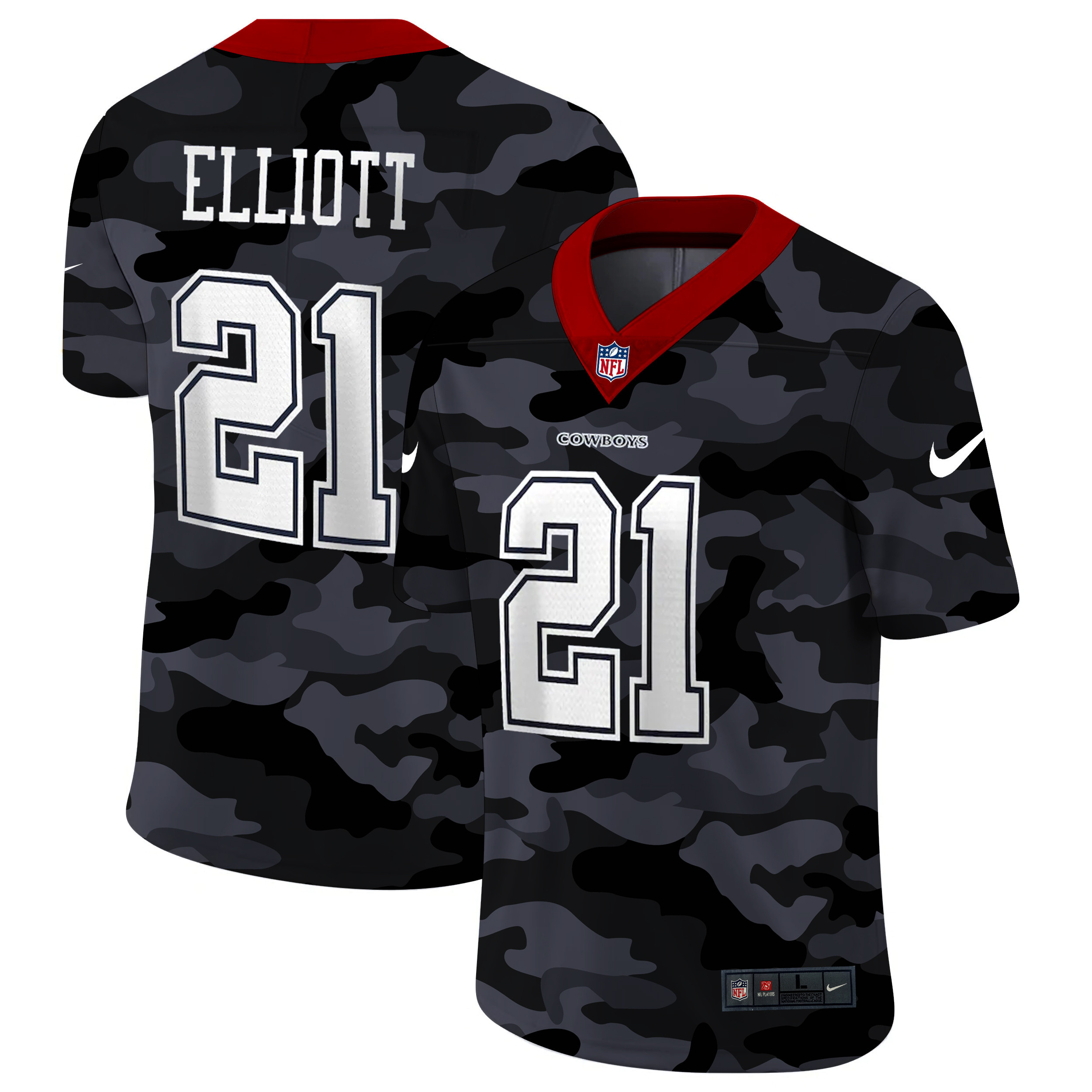Dallas Cowboys #21 Ezekiel Elliott 2020 Camo Limited Stitched Jersey