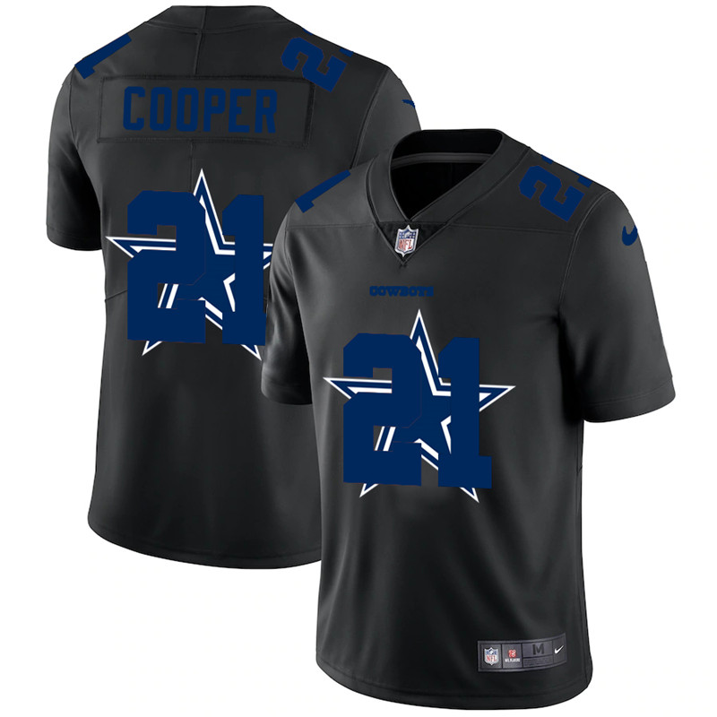 Dallas Cowboys #21 Ezekiel Elliott Black Shadow Logo Limited Stitched Jersey