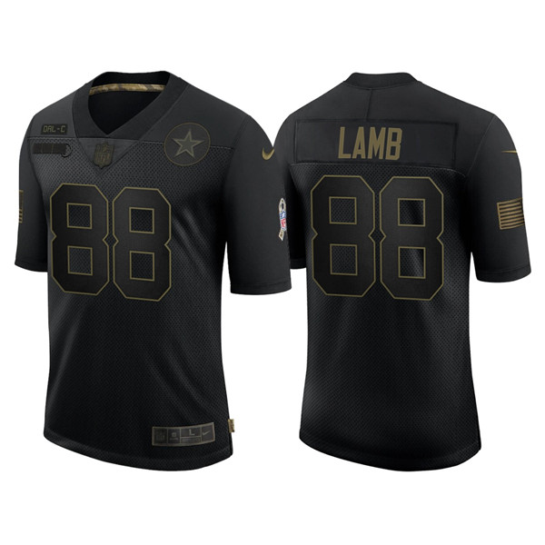 Dallas Cowboys #88 CeeDee Lamb 2020 Black Salute To Service Limited Stitched Jersey