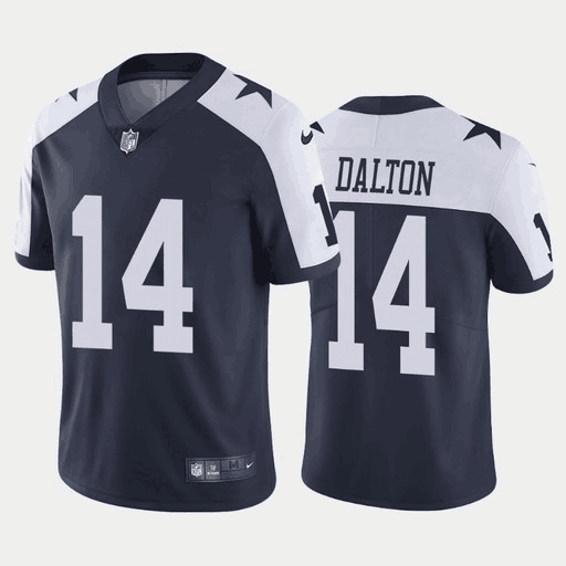 Dallas Cowboys #14 Andy Dalton Navy Vapor Limited Stitched Jersey