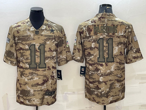 Dallas Cowboys #11 Micah Parsons Camo Salute To Service Stitched Jersey
