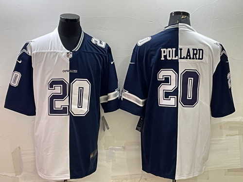 Dallas Cowboys #20 Tony Pollard Navy White Split Vapor Untouchable Limited Stitched Jersey
