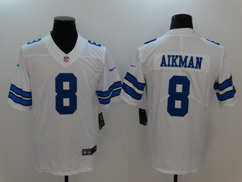 Dallas Cowboys #8 Troy Aikman White Vapor Untouchable Player Limited Jersey