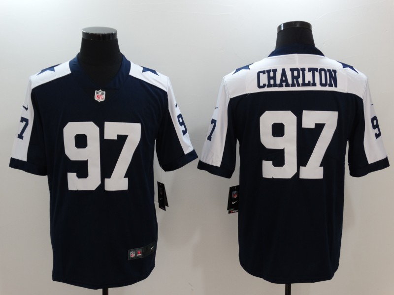 Dallas Cowboys #97 Taco Charlton Navy Throwback Vapor Untouchable Player Limited Jersey