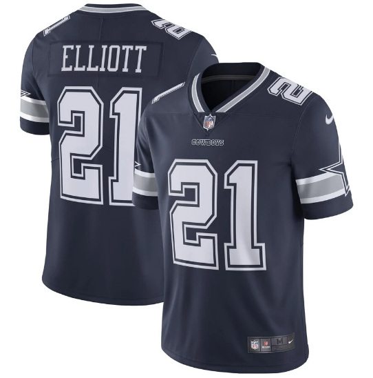 Dallas Cowboys #21 Ezekiel Elliott Navy Blue Team Color Stitched Vapor Untouchable Limited Nike Jersey