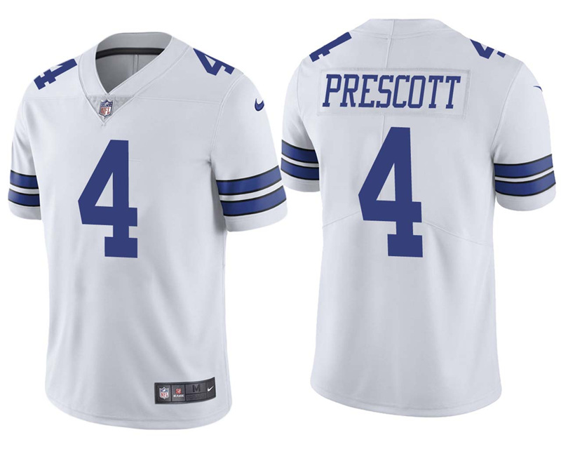 Dallas Cowboys #4 Dak Prescott White Stitched Vapor Untouchable Limited Nike Jersey