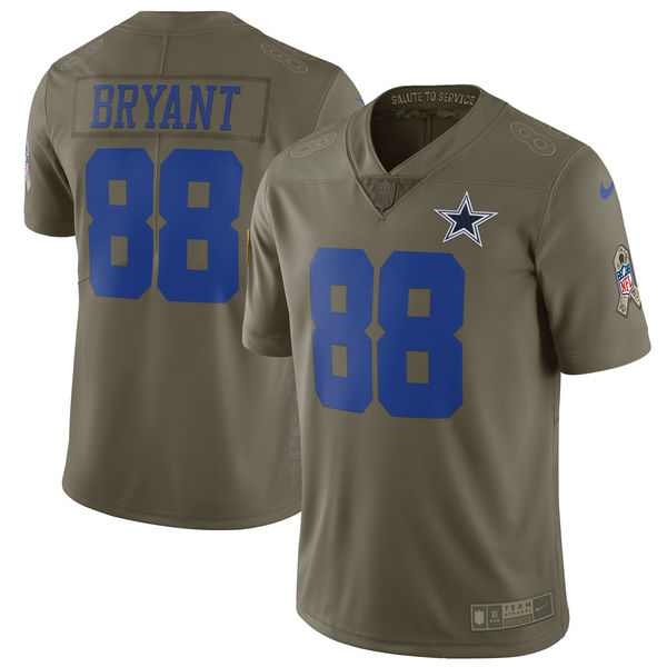 Dallas Cowboys #88 Dez Bryant Olive Salute To Service Limited Stitched Nike Jersey