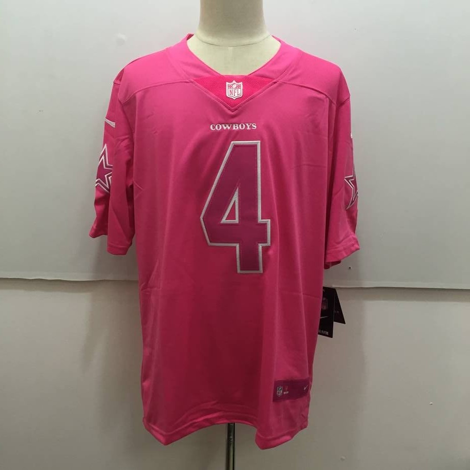 Dallas Cowboys #4 Dak Prescott Pink Limited Rush Stitched Nike Jersey