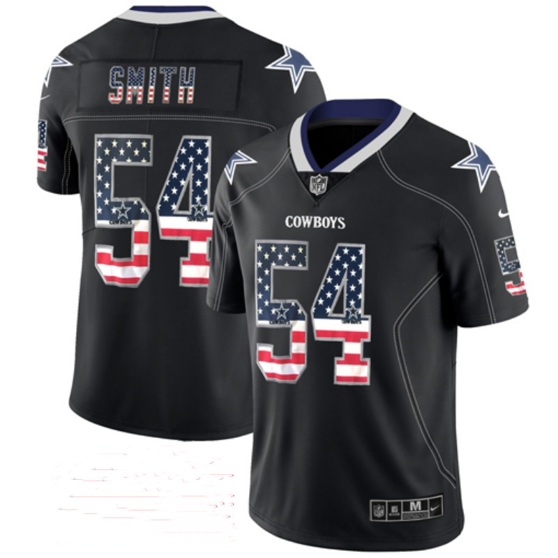 Dallas Cowboys #54 Jaylon Smith Black USA Flag Color Rush Limited Fashion Stitched Jersey