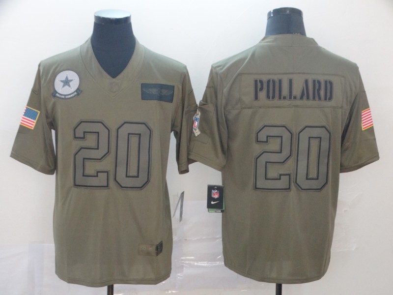 Dallas Cowboys #20 Tony Pollard 2019 Camo Salute To Service Limited Stitched Jersey