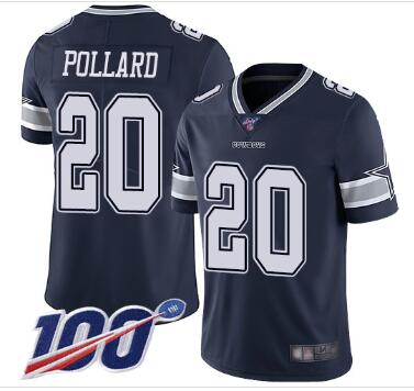 Dallas Cowboys #20 Tony Pollard 2019 Blue 100th Season Vapor Untouchable Limited Stitched Jersey