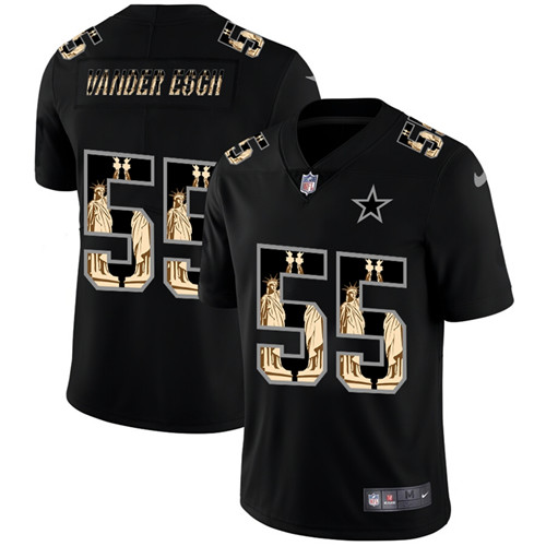 Dallas Cowboys #55 Leighton Vander Esch 2019 Black Statue Of Liberty Limited Stitched Jersey