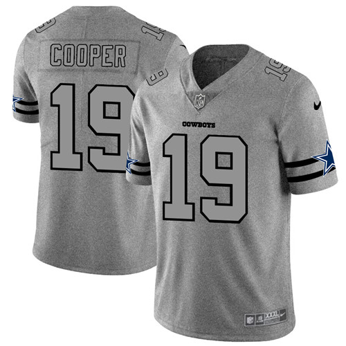 Dallas Cowboys #19 Amari Cooper 2019 Gray Gridiron Team Logo Stitched Jersey
