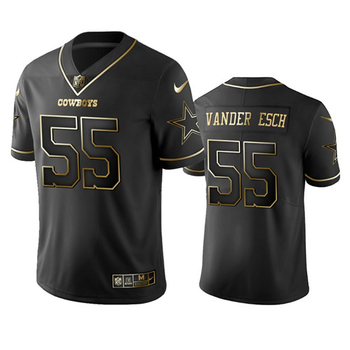 Dallas Cowboys #55 Leighton Vander Esch Black 2019 Golden Edition Stitched Jersey