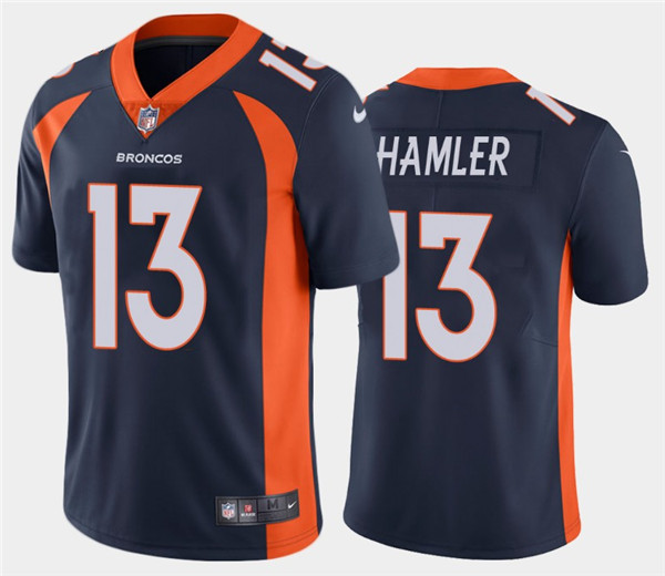 Denver Broncos #13 KJ Hamler Navy Vapor Untouchable Limited Stitched Jersey