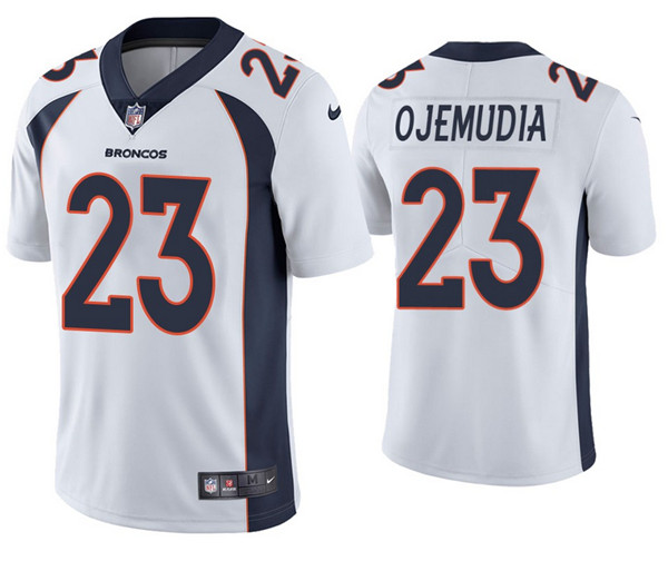 Denver Broncos #23 Michael Ojemudia White Vapor Untouchable Limited Stitched Jersey