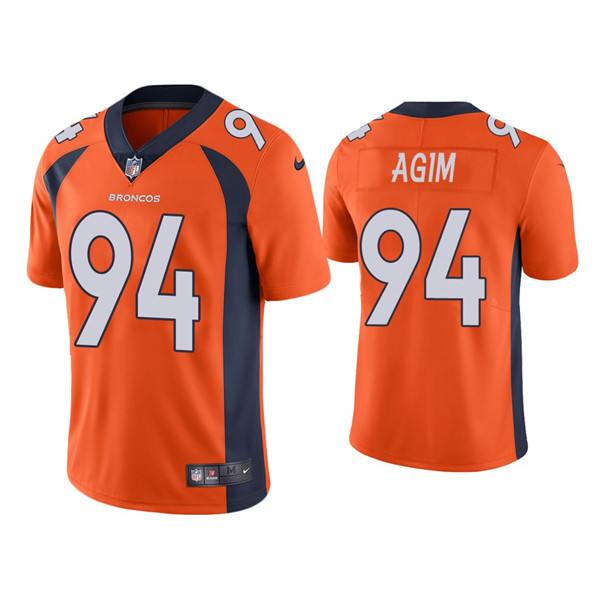 Denver Broncos #94 McTelvin Agim Orange Vapor Untouchable Limited Stitched Jersey