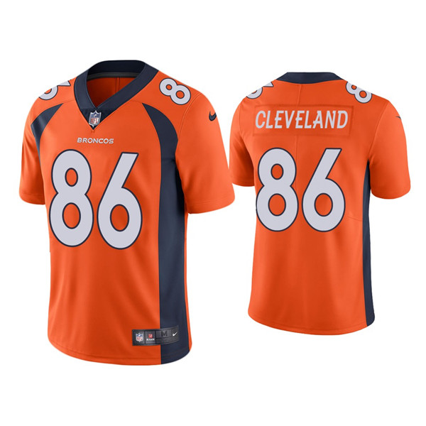 Denver Broncos #86 Tyrie Cleveland Orange Vapor Untouchable Limited Stitched Jersey