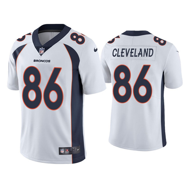 Denver Broncos #86 Tyrie Cleveland White Vapor Untouchable Limited Stitched Jersey